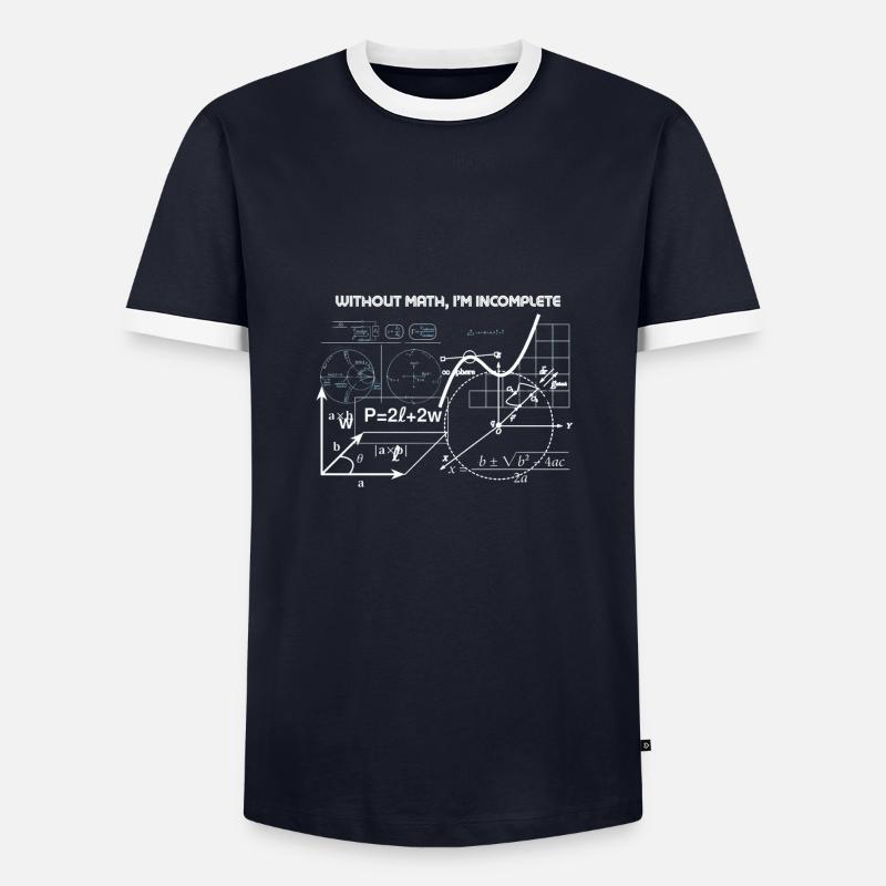 Without Math I'm Incomplete - Men's Ringer Shirt - navy/white