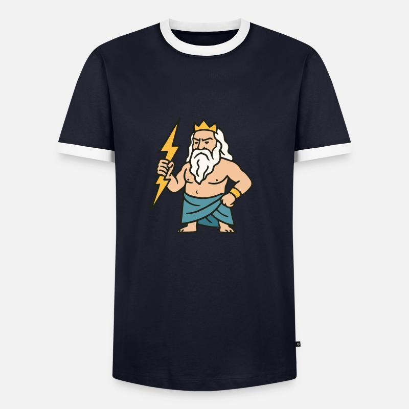 zeus comic - Männer Kontrast-T-Shirt - Navy/Weiß 