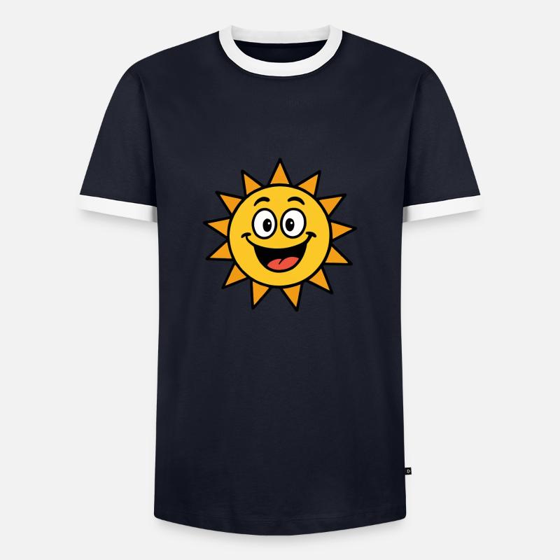 Sun Comic - Men's Ringer Shirt - navy/white