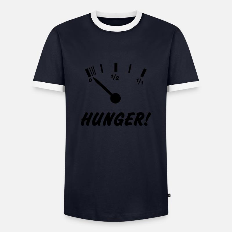 HUNGER! - Men's Ringer Shirt - navy/white 