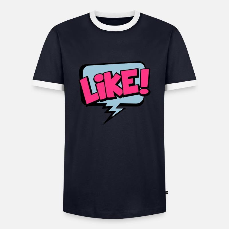 like - Men's Ringer Shirt - navy/white 