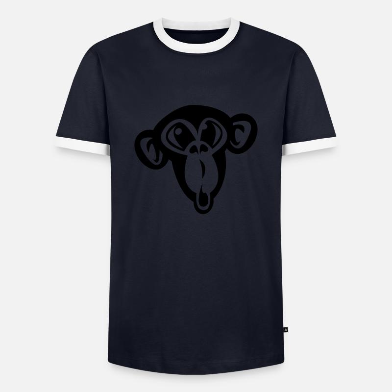 Cute monkey - Men's Ringer Shirt - navy/white