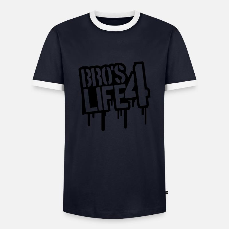 Cool Bros 4 Life Graffiti - Men's Ringer Shirt - navy/white 