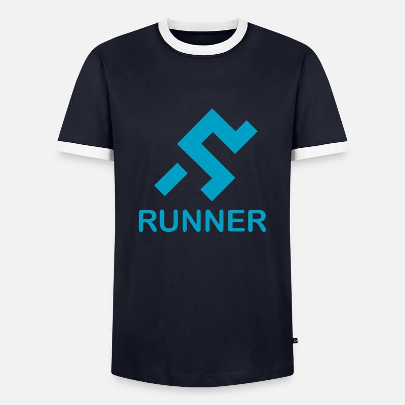 Runner - Men's Ringer Shirt - navy/white 