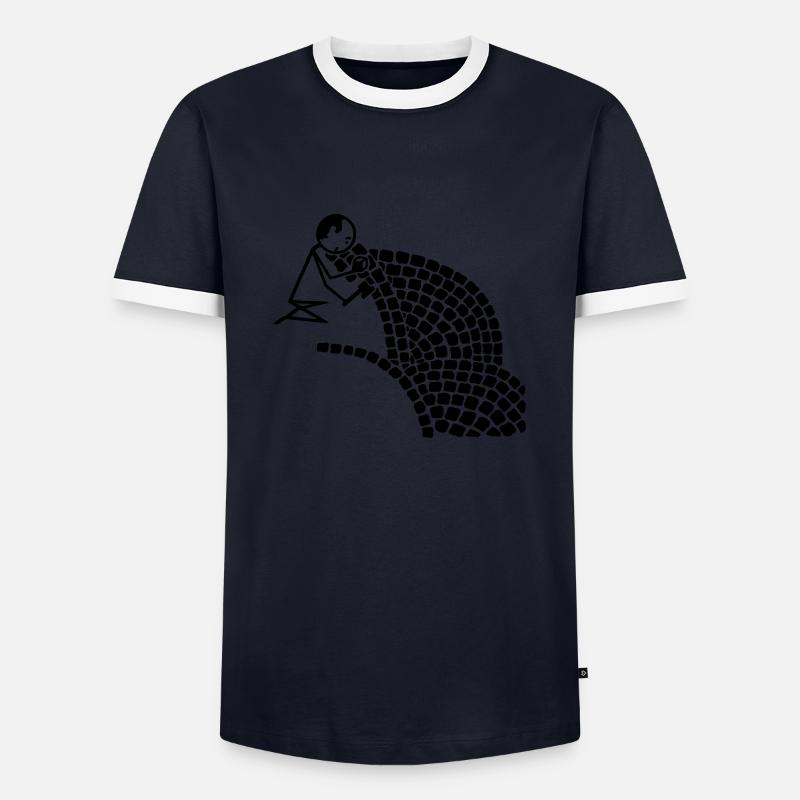 Pflasterer - Männer Kontrast-T-Shirt - Navy/Weiß 