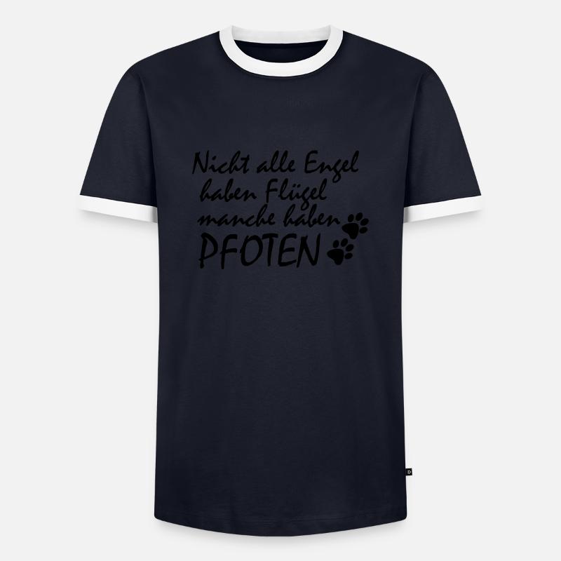Paws angel - Men's Ringer Shirt - navy/white 