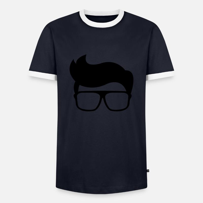 nerd - Men's Ringer Shirt - navy/white