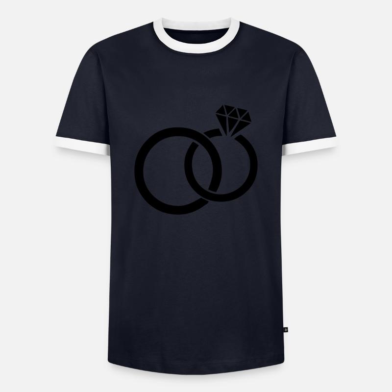 eheringe_01 - Männer Kontrast-T-Shirt - Navy/Weiß