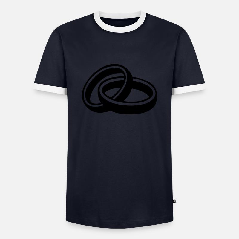 eheringe_01 - Männer Kontrast-T-Shirt - Navy/Weiß