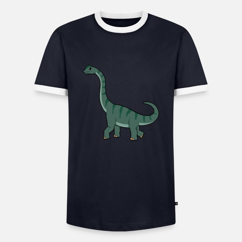 Brachiosaurus - Männer Kontrast-T-Shirt - Navy/Weiß 