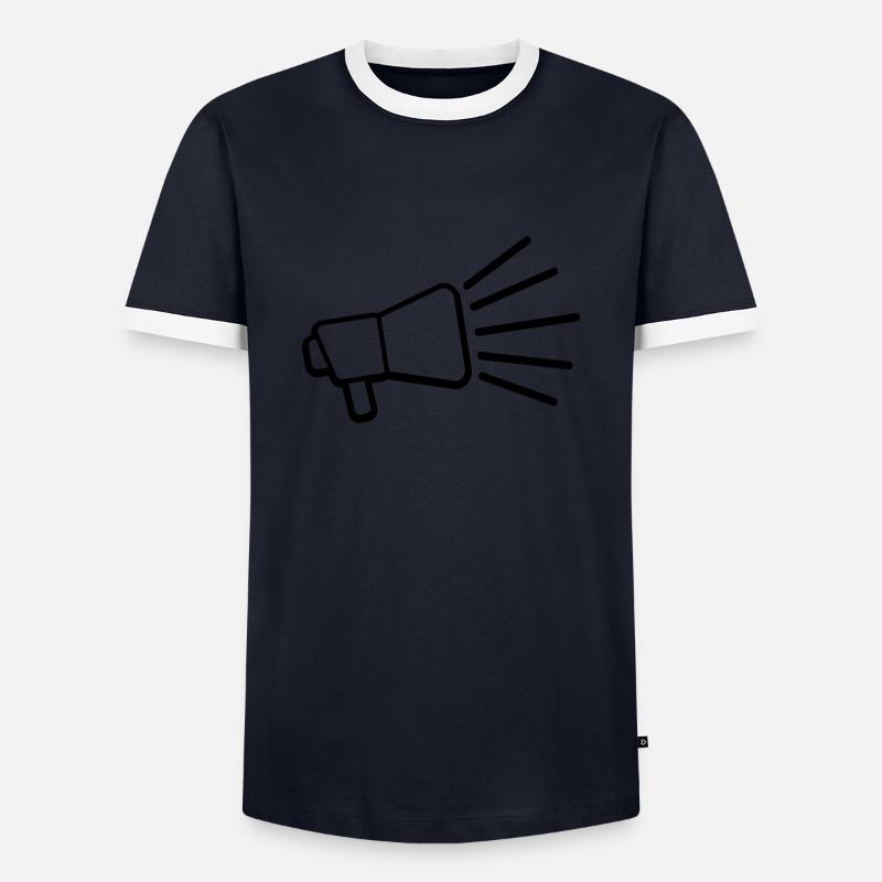 Icon Megaphone Loud Speech - Men's Ringer Shirt - navy/white 