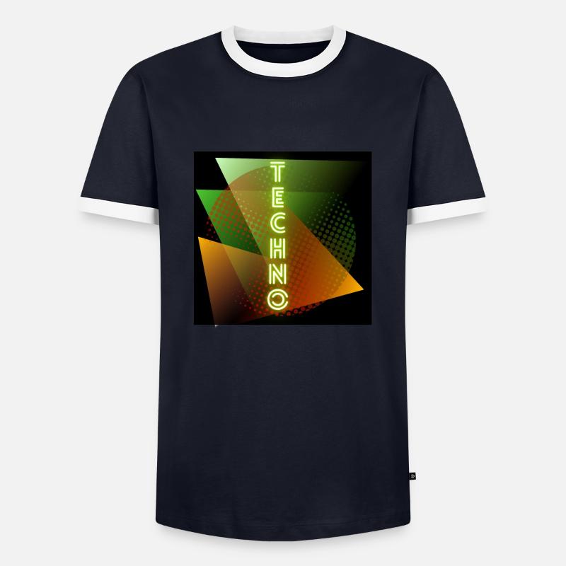techno logo - Männer Kontrast-T-Shirt - Navy/Weiß 