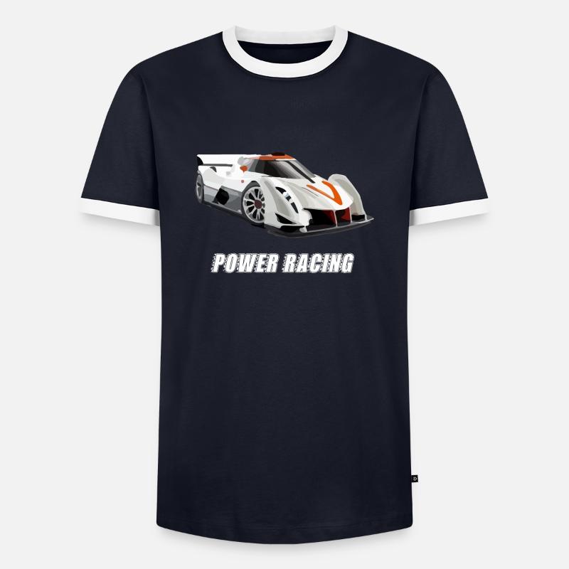 Power racing - Men's Ringer Shirt - navy/white 