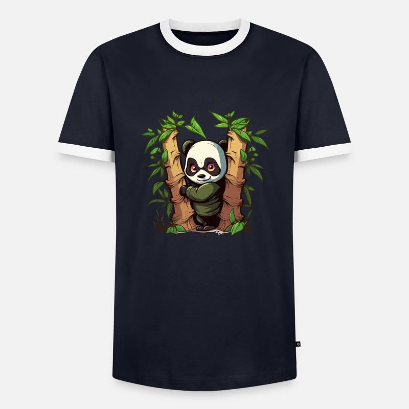 Ninja cache-cache - T-shirt contrasté Homme - marine/blanc 