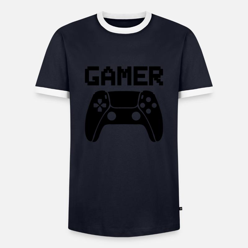 gamer controller - Männer Kontrast-T-Shirt - Navy/Weiß