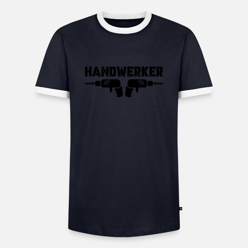 handwerker - Männer Kontrast-T-Shirt - Navy/Weiß 