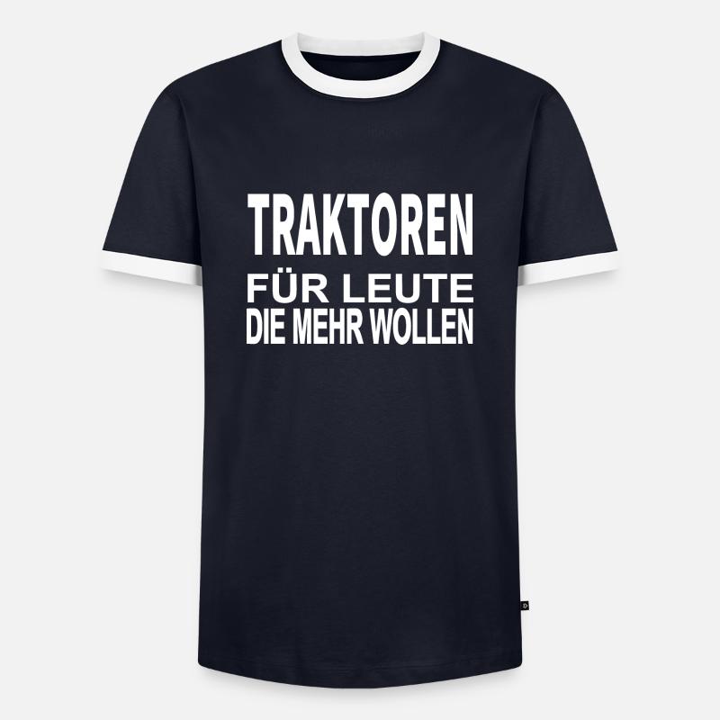 Traktor - Männer Kontrast-T-Shirt - Navy/Weiß 