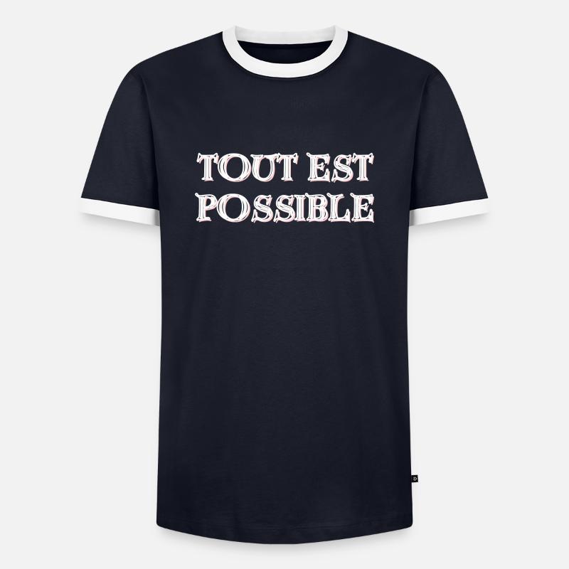 Anything is Possible - Men's Ringer Shirt - navy/white 