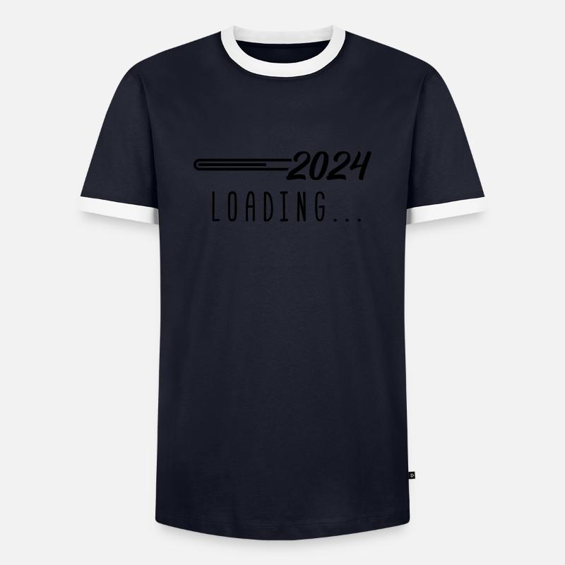 2024 loading - Men's Ringer Shirt - navy/white