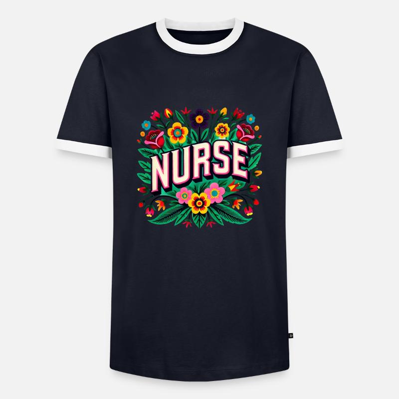 Krankenschwester - Männer Kontrast-T-Shirt - Navy/Weiß