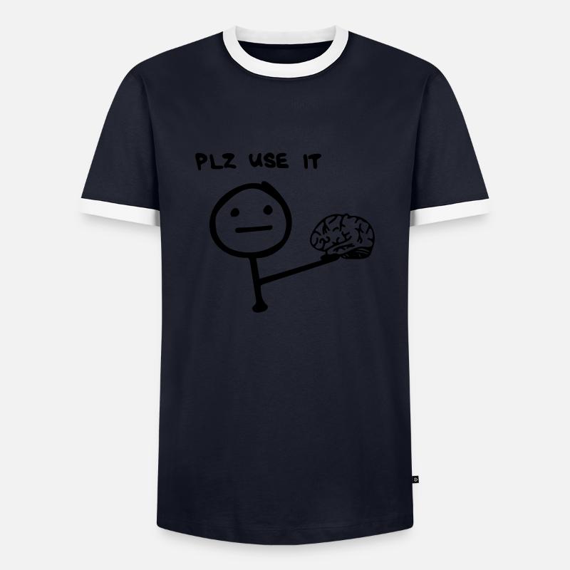 please use it - Men's Ringer Shirt - navy/white