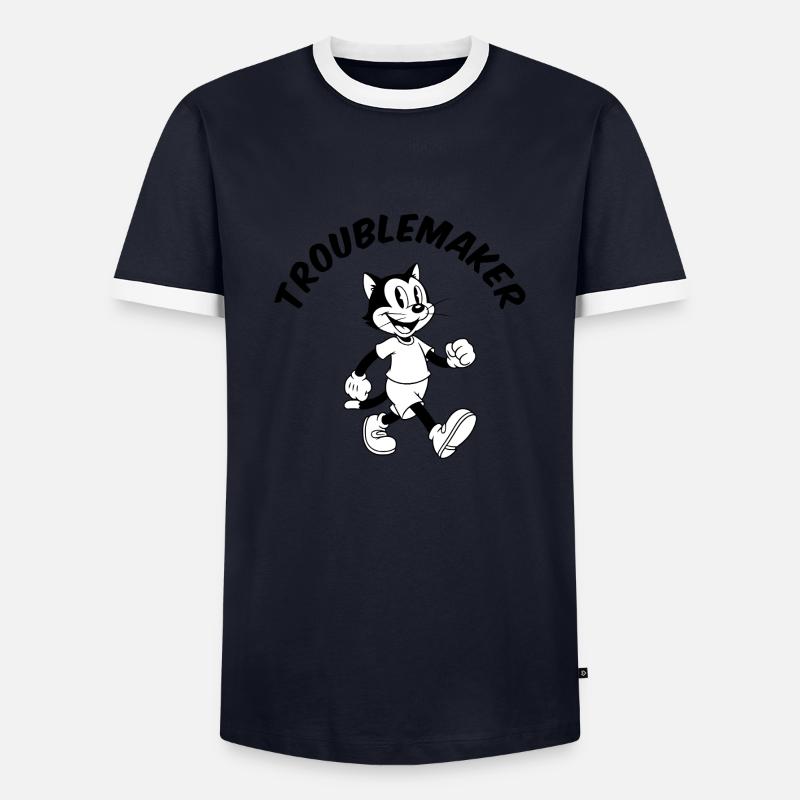 Troublemaker - Men's Ringer Shirt - navy/white