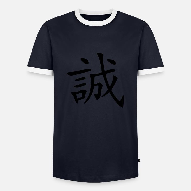 ehrlichkeit - Männer Kontrast-T-Shirt - Navy/Weiß