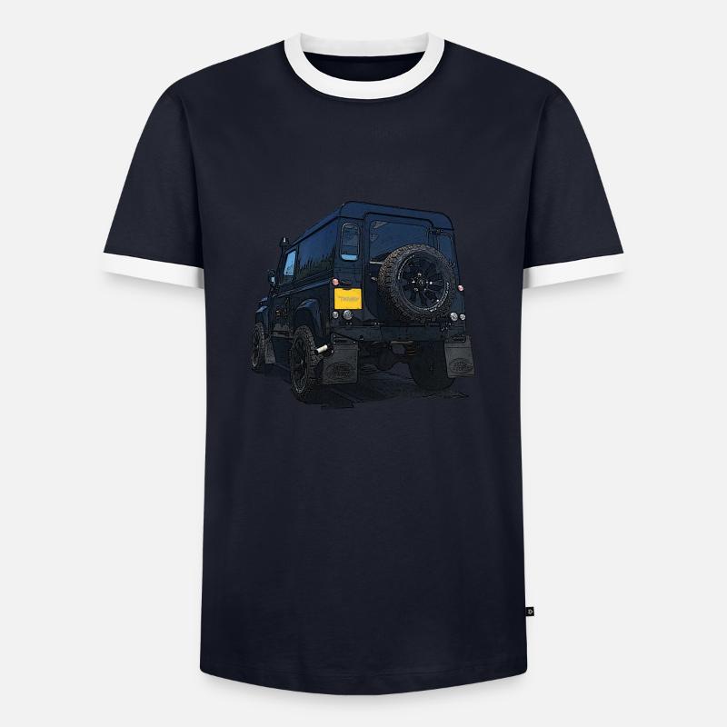 Offroading - Männer Kontrast-T-Shirt - Navy/Weiß 