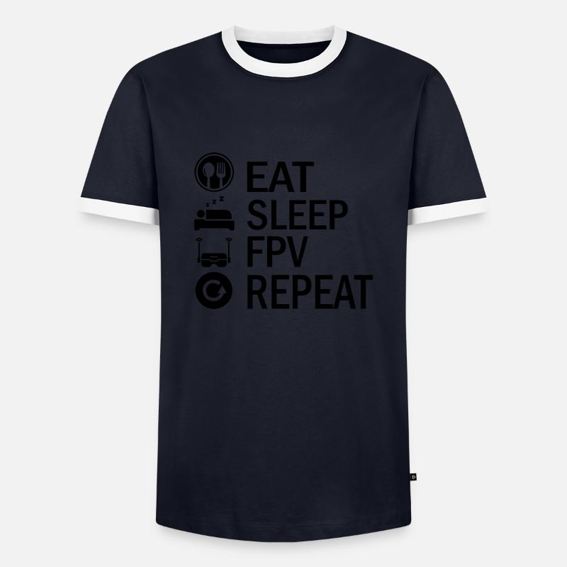 Drone FPV Drones - Men's Ringer Shirt - navy/white 