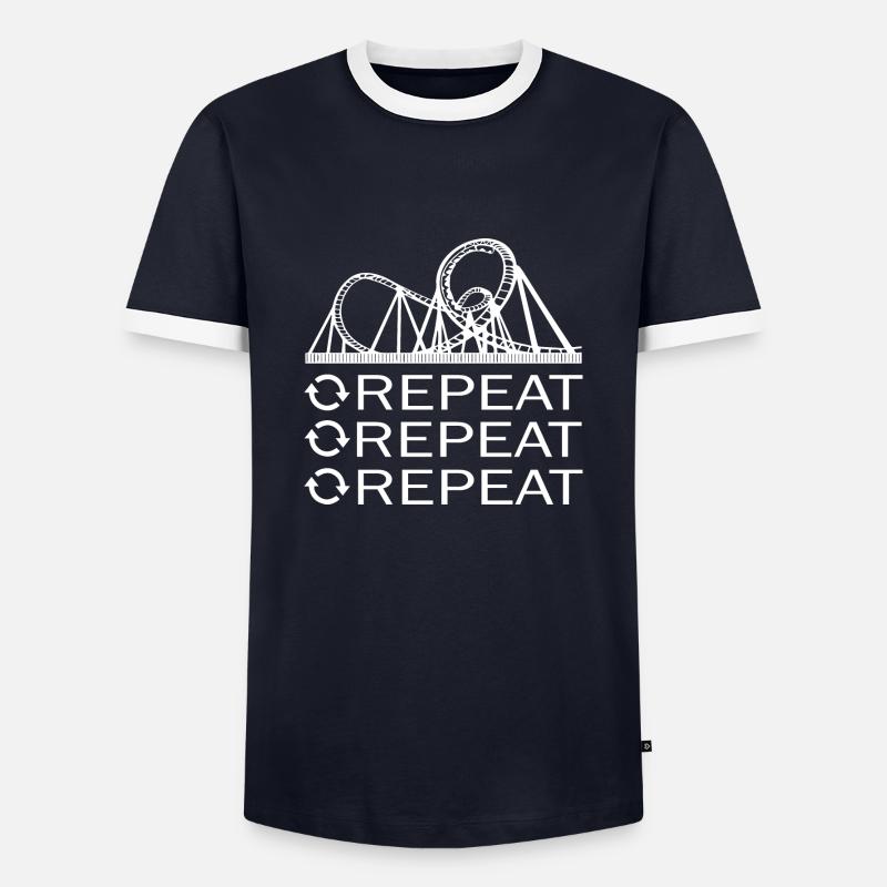 Rollercoaster Achterbahn - Männer Kontrast-T-Shirt - Navy/Weiß
