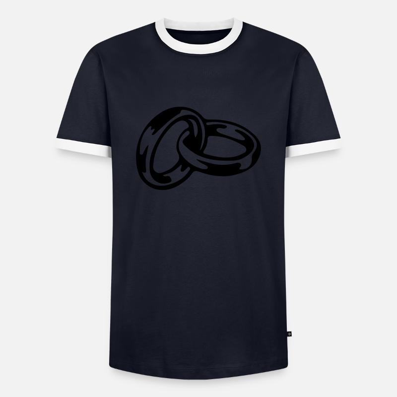 eheringe - Männer Kontrast-T-Shirt - Navy/Weiß 