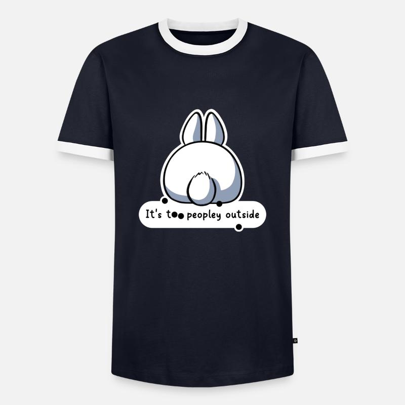 It's Too Peopley Outside - Männer Kontrast-T-Shirt - Navy/Weiß 