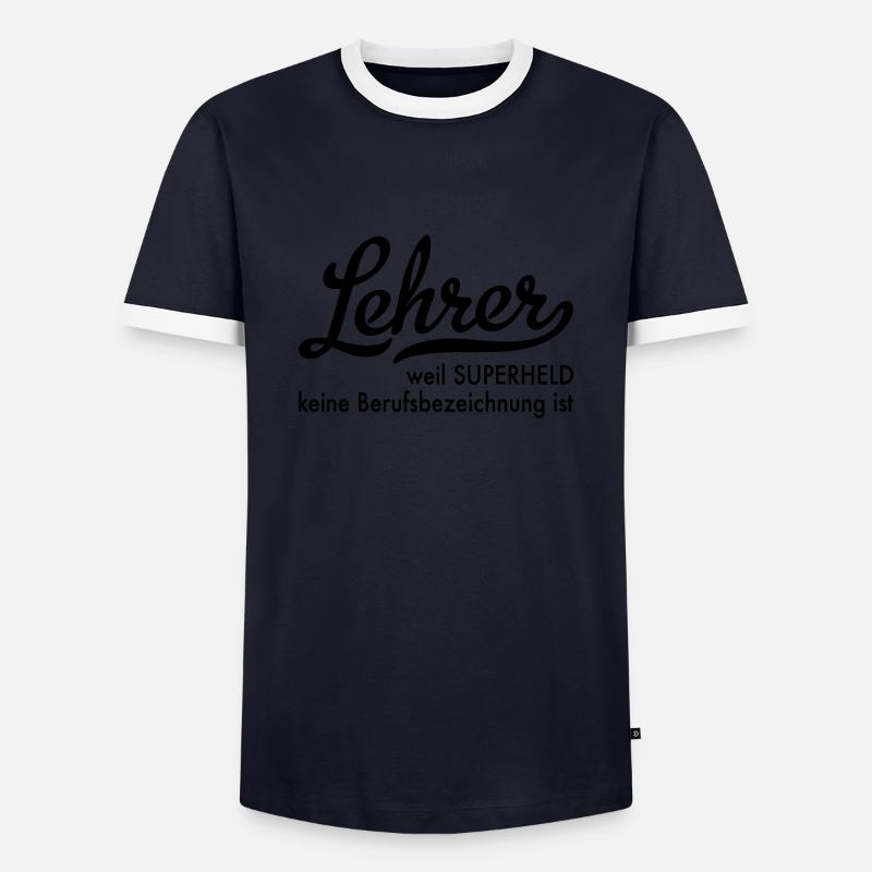 Lehrer - Männer Kontrast-T-Shirt - Navy/Weiß 