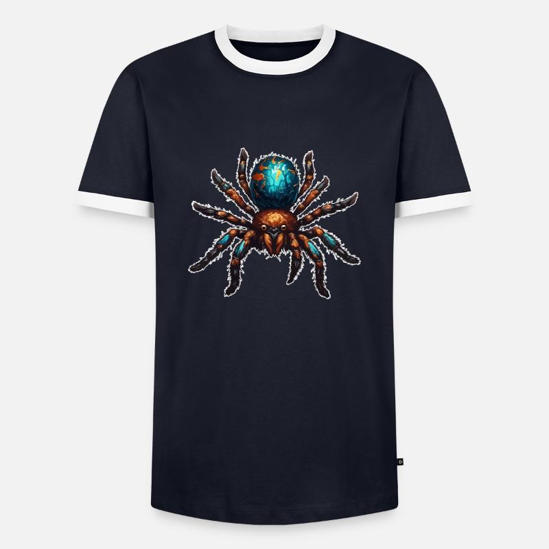 Spider / Web / Pet / Reptile / Eight-legged - Men's Ringer Shirt - navy/white