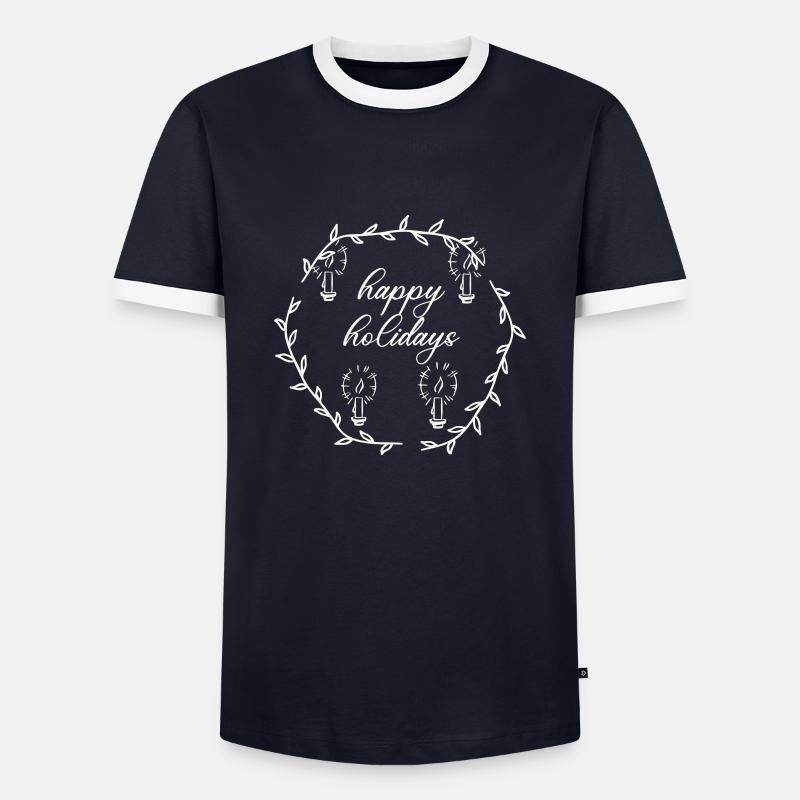 Advent Advetskranz Happy Holidays - Men's Ringer Shirt - navy/white