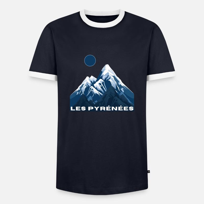 Die Pyrenäen - Geschenkidee - Männer Kontrast-T-Shirt - Navy/Weiß 