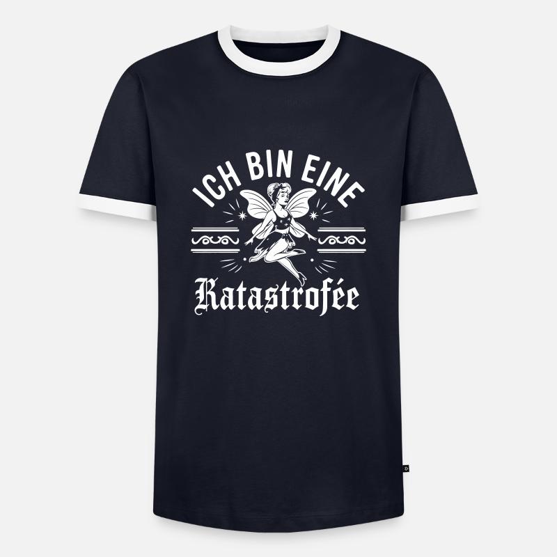 Ich bin eine Katastrophe - Männer Kontrast-T-Shirt - Navy/Weiß 