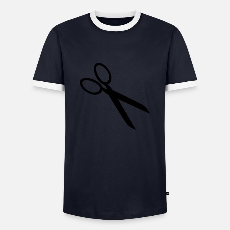 Scissors - Men's Ringer Shirt - navy/white