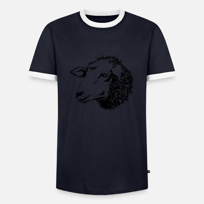 sheep37 - Men's Ringer Shirt - navy/white 