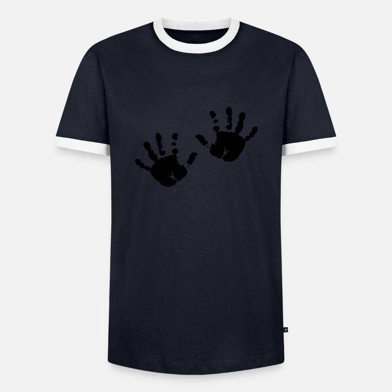 kinderhande - Männer Kontrast-T-Shirt - Navy/Weiß