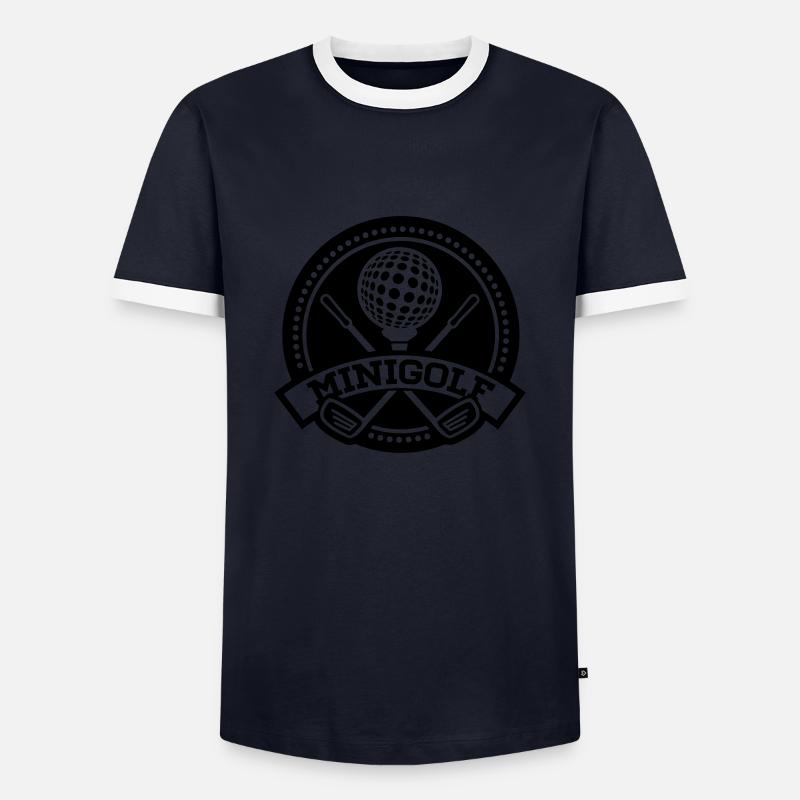 minigolf__1f1 - Männer Kontrast-T-Shirt - Navy/Weiß