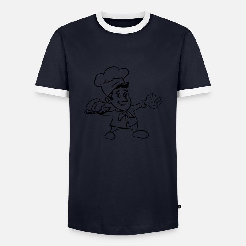 kochen koch hähnchen - Männer Kontrast-T-Shirt - Navy/Weiß 