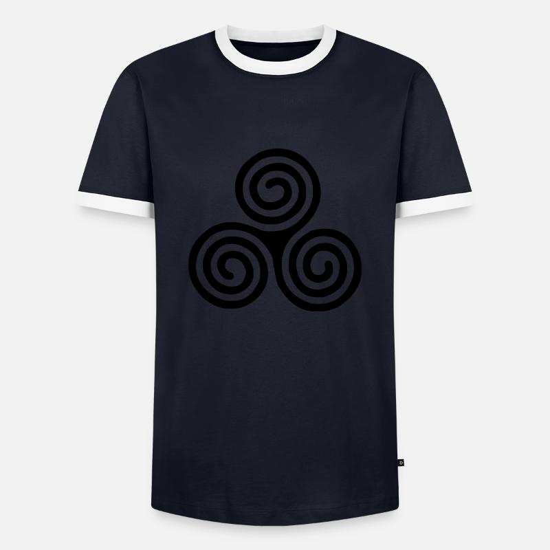 Triskel 2 - Männer Kontrast-T-Shirt - Navy/Weiß