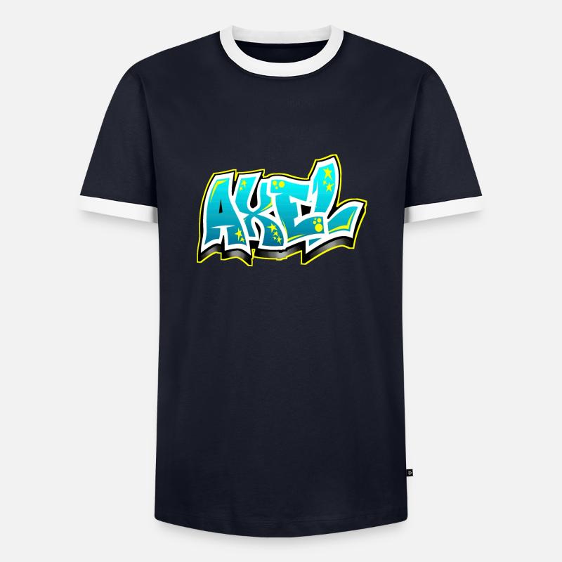 Graffiti Name Axel - Männer Kontrast-T-Shirt - Navy/Weiß 