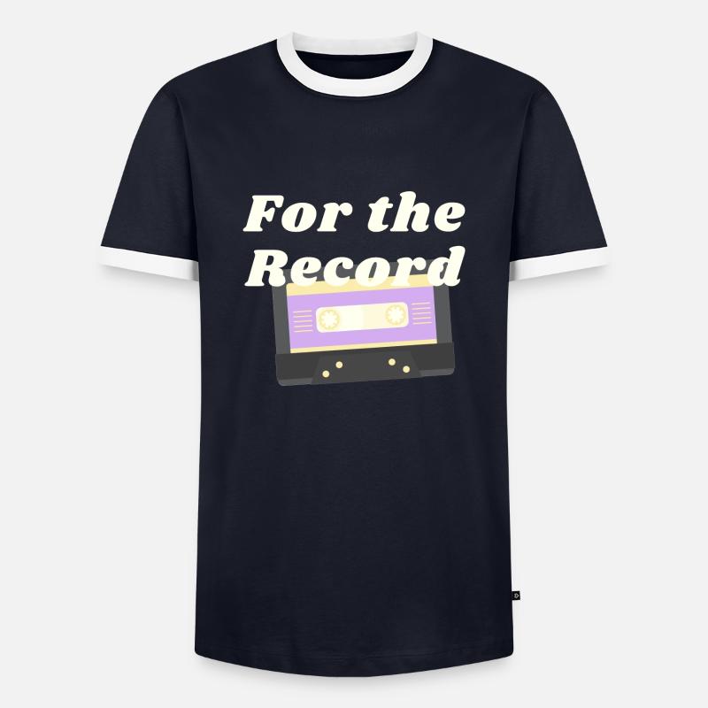 non binary for the record - Men's Ringer Shirt - navy/white