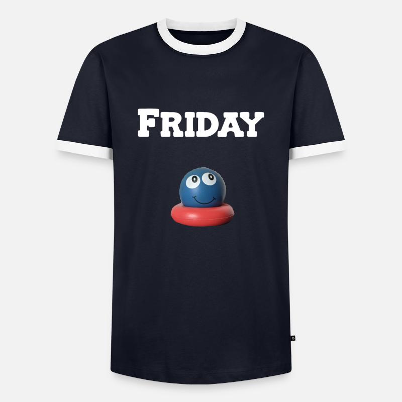Friday - Männer Kontrast-T-Shirt - Navy/Weiß 