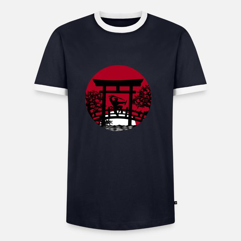 Japan Samurai - Men's Ringer Shirt - navy/white