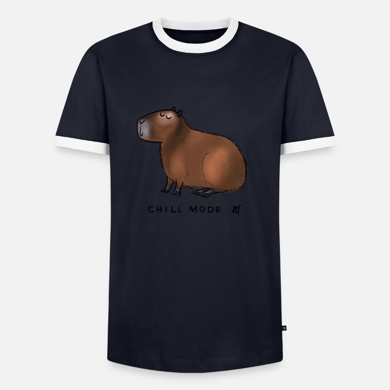 Capybara Chill Mode - Men's Ringer Shirt - navy/white 