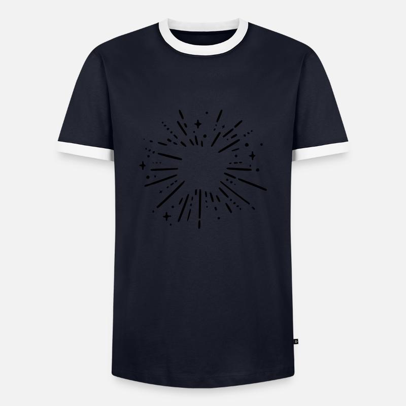 Star Rays - Men's Ringer Shirt - navy/white 