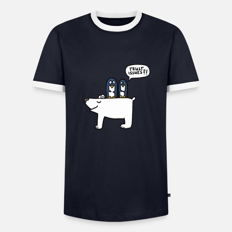 trust issues - Männer Kontrast-T-Shirt - Navy/Weiß
